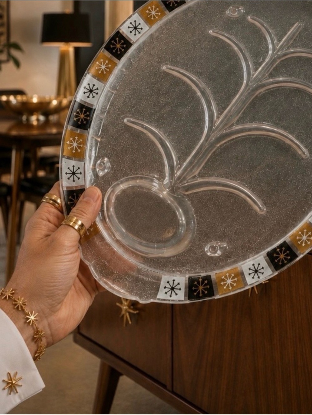 Mid-Century Modern 1950-60’s Original Vintage Atomic Starburst Fine Art Platter - Picture 3 of 16